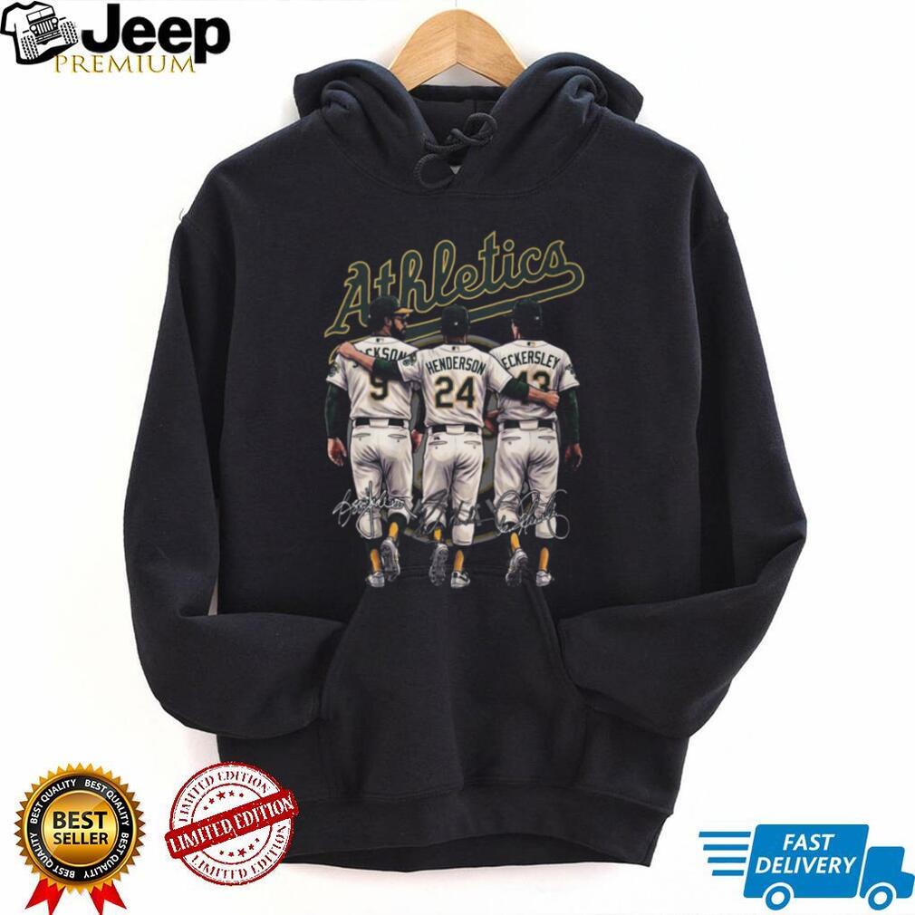 Oakland Athletics Legends Signatures T Shirt Jackson Henderson Eckersley