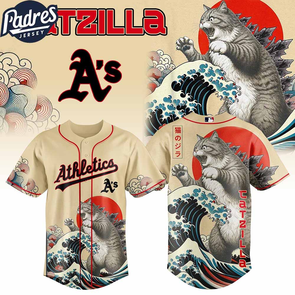 Oakland Athletics MLB X Catzilla Personalized Baseball Jersey - Padres Jersey Oasis: Elevate Your Baseball Style Game...