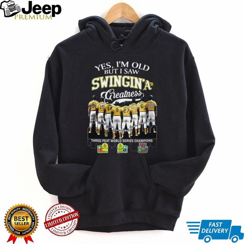 Oakland Athletics Swingin’ A’s Three Peat World Series Champions Shirt