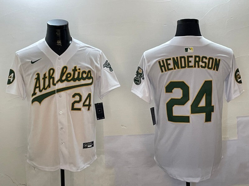 Oakland Athletics #24 Rickey Henderson Athletics Adult Style 4