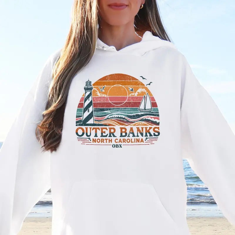Obx Beach Hoodie Outer Banks Hoodie North Carolina Coverup Beach Vacation Hoodie Nc Hoodie North Carolina Lover Gift...