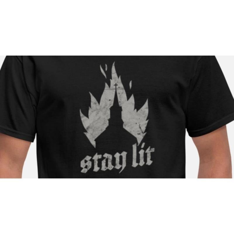 Occult Burning Church Unholy Satanic Devil' Men's T-Shirt, Funny T-shirt, Vintage Graphic Tee