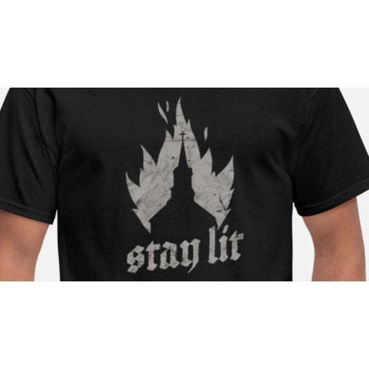 Occult Burning Church Unholy Satanic Devil' Men's T-Shirt, Funny T-shirt, Vintage Graphic Tee