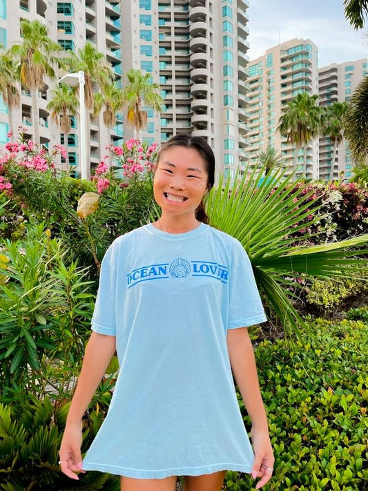 Ocean Lover Shirt, Summer Vacation Shirt, Beachy Tshirt, Trendy Shirt, Preppy Clothes, Oversized Tee, Indie Retro, Beach Aesthetic Shirt Casual Oversized Cotton Shirt for the Beach Comfort Fabric