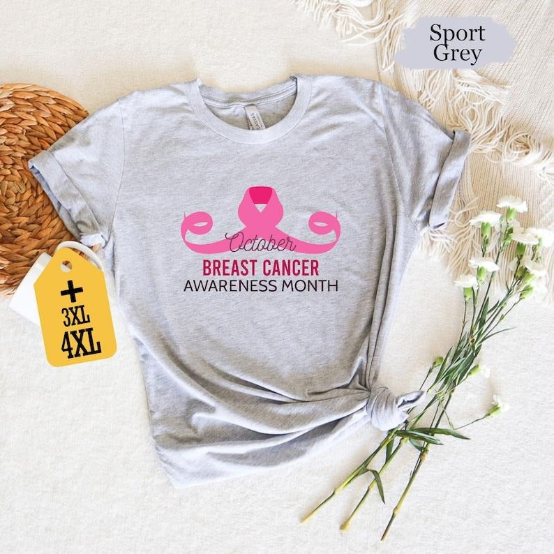 October Breast Cancer Awareness Month Shirt, Cancer Awareness Shirt, Pink Ribbon Shirt, Cancer Fighter Shirt, Cancer Survivor Shirt
