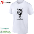 October Demon Cat gothic occult halloween shirt