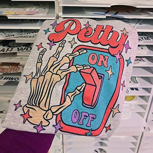 Petty On/ Off Graphic Tee, Unisex fit, ash grey