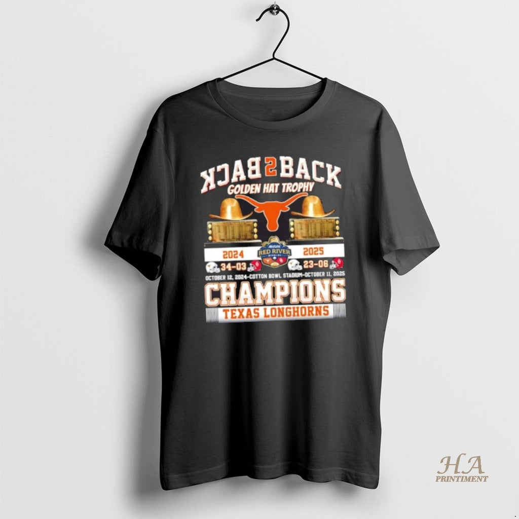 Official 2024 2025 Back 2 Back Golden Hat Trophy Champions Texas Longhorns