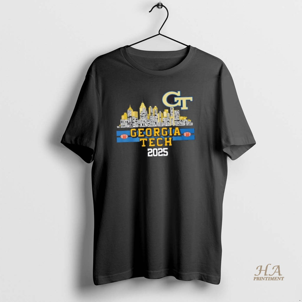 Official 2025 Georgia Tech Yellow Jackets All Names City Skyline