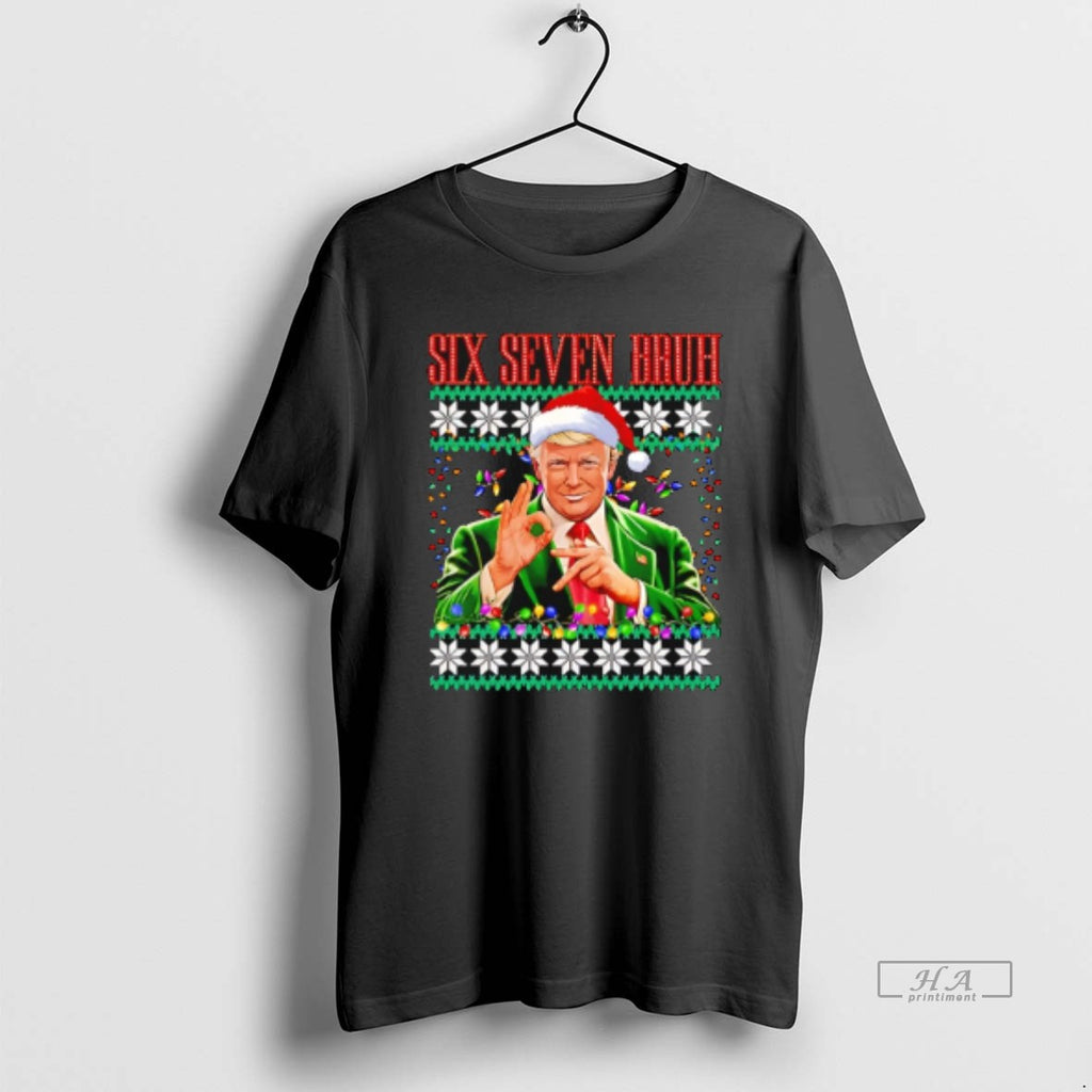 Official 6 7 Bruh 67 Trump Ugly Christmas