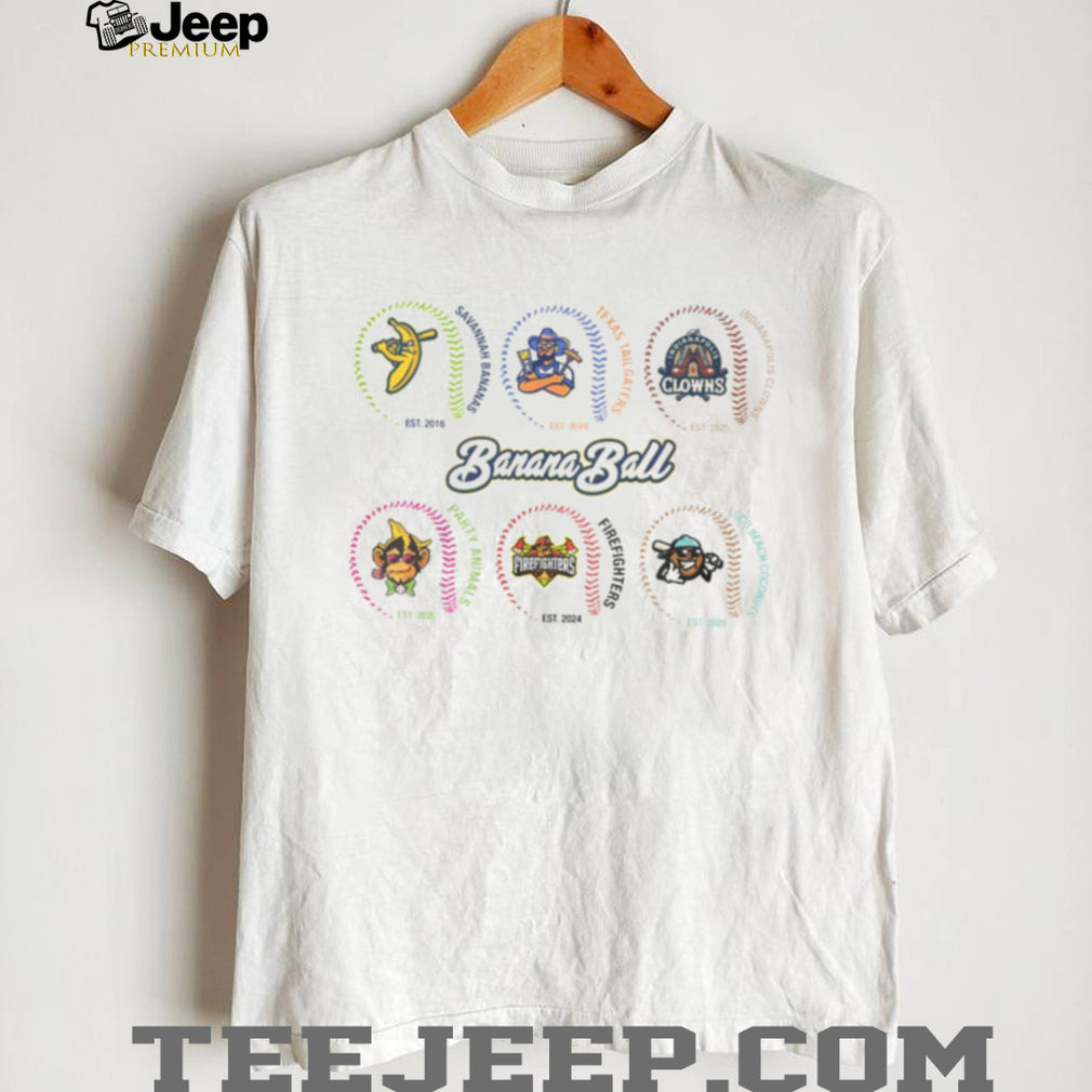 Banana Ball League Teams Logos Aesthetic Baseball T Shirt