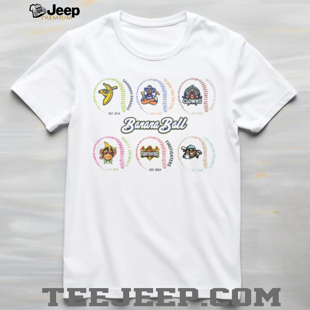 Banana Ball League Teams Logos Aesthetic Baseball T Shirt