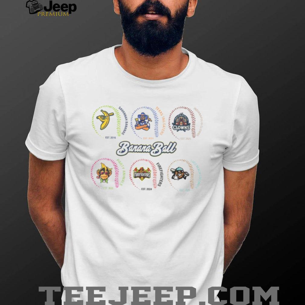 Banana Ball League Teams Logos Aesthetic Baseball T Shirt