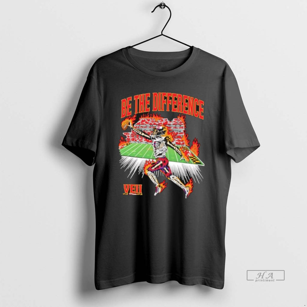 Official Be The Difference Veii Maryland Flag Skeleton Player 1 Jumping Catching Ball On Fire
