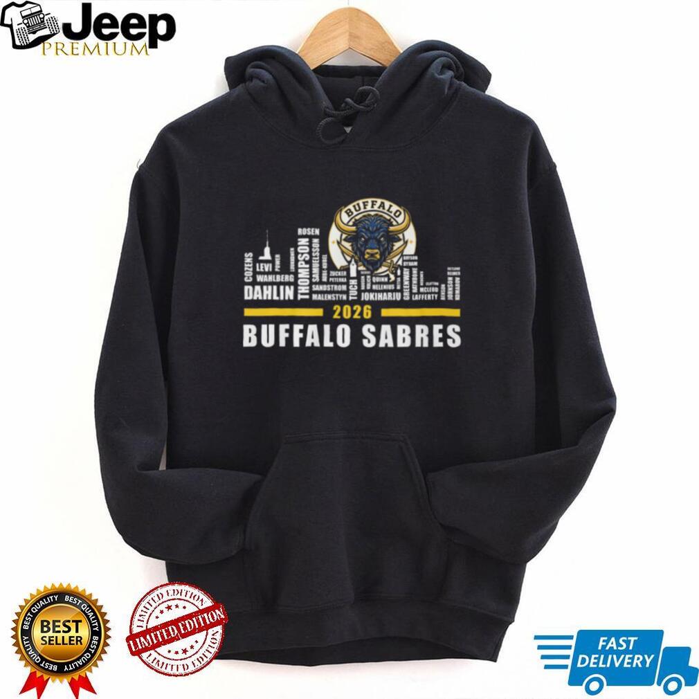 Buffalo Sabres 2026 Roster Player Names Skyline T Shirt