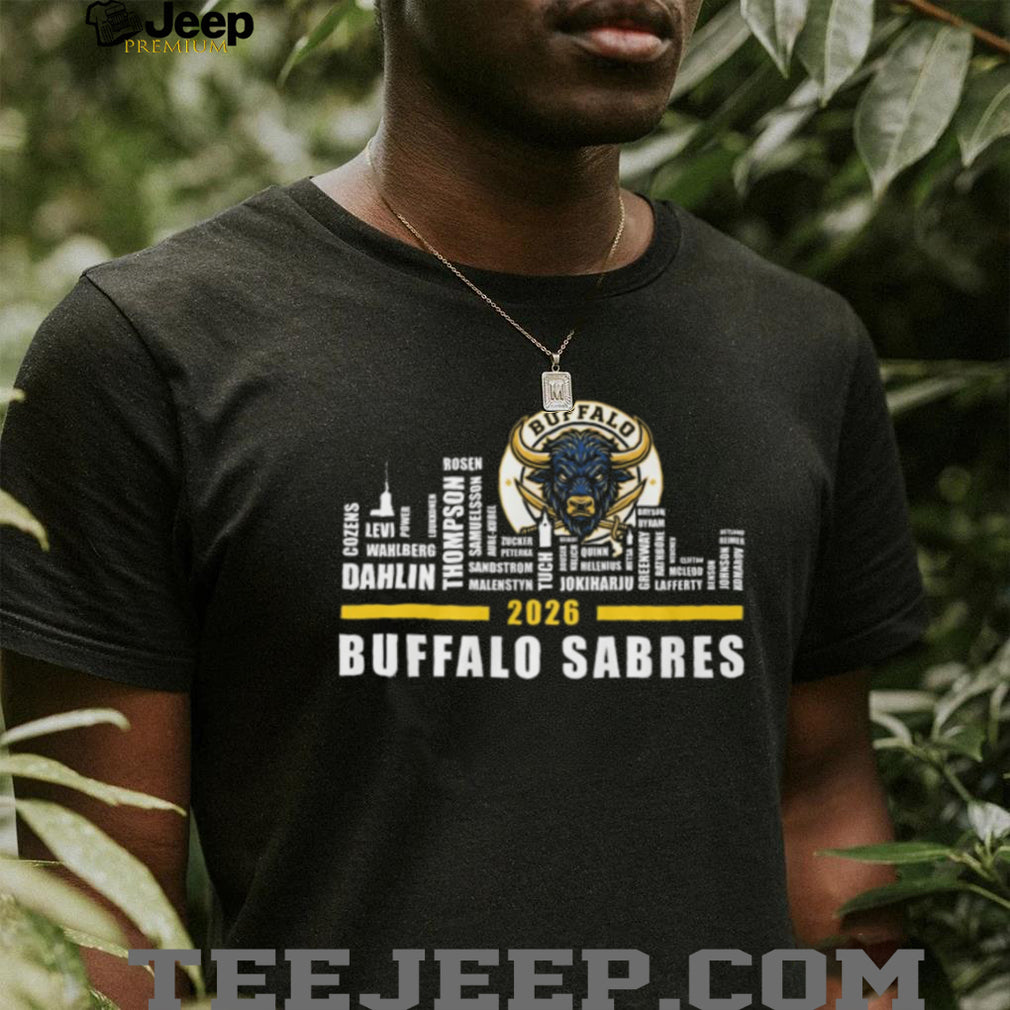 Buffalo Sabres 2026 Roster Player Names Skyline T Shirt