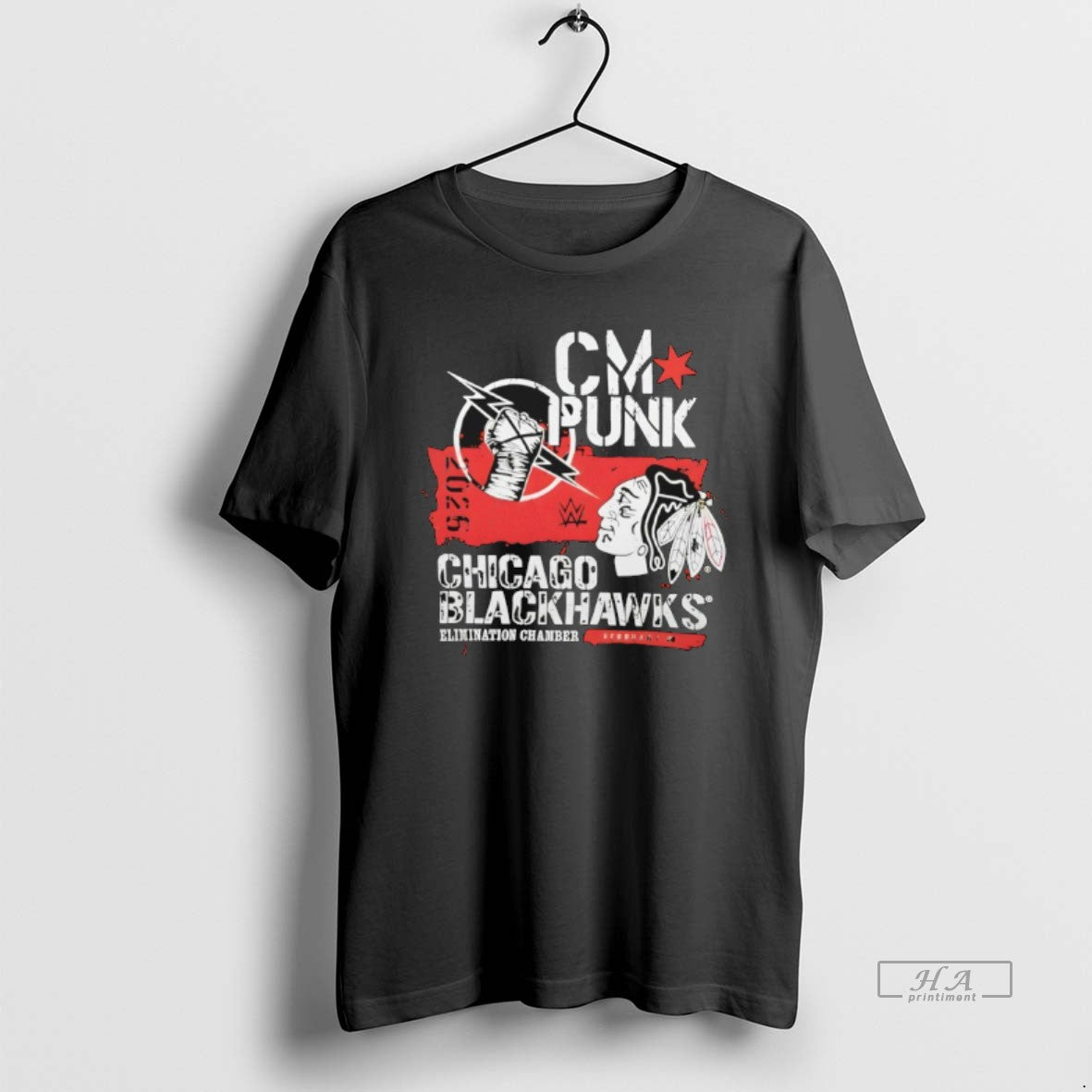 Official Cm Punk Chicago Blackhawks Elimination Chamber 2026 T-Shirt, Sweatshirt, Hoodie, Long Sleeve