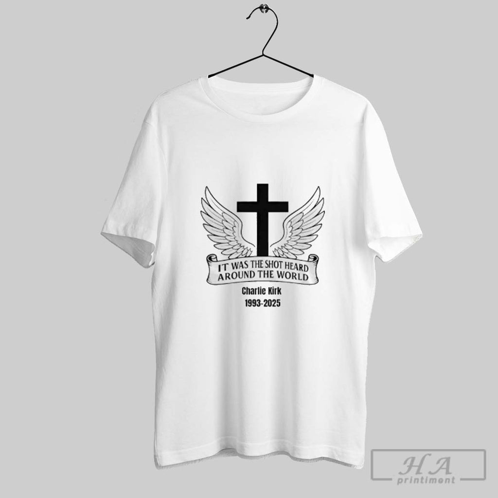 Official Charlie Kirk Memorial Cross Angel Duo It Was The Shot Heard Around The World