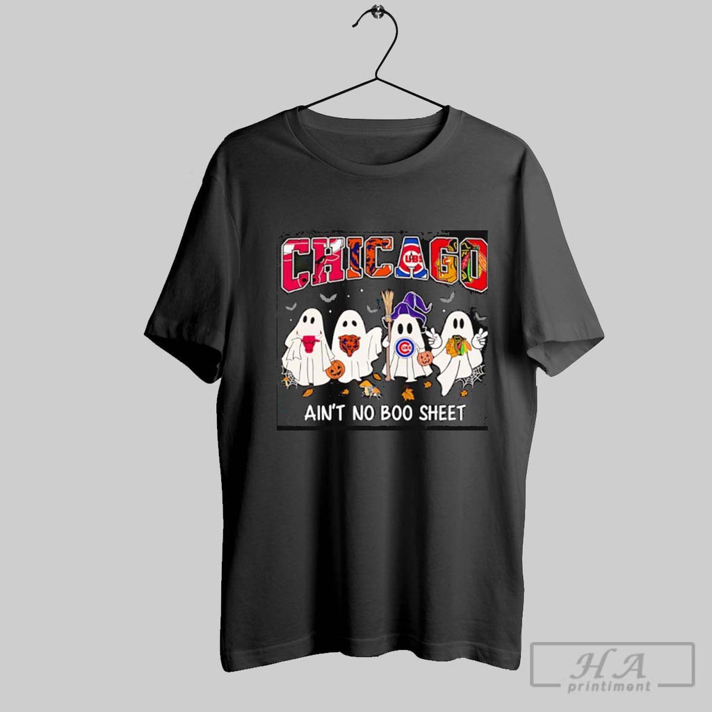 Official Chicago Sports Ghost Aint No Boo Sheet Halloween