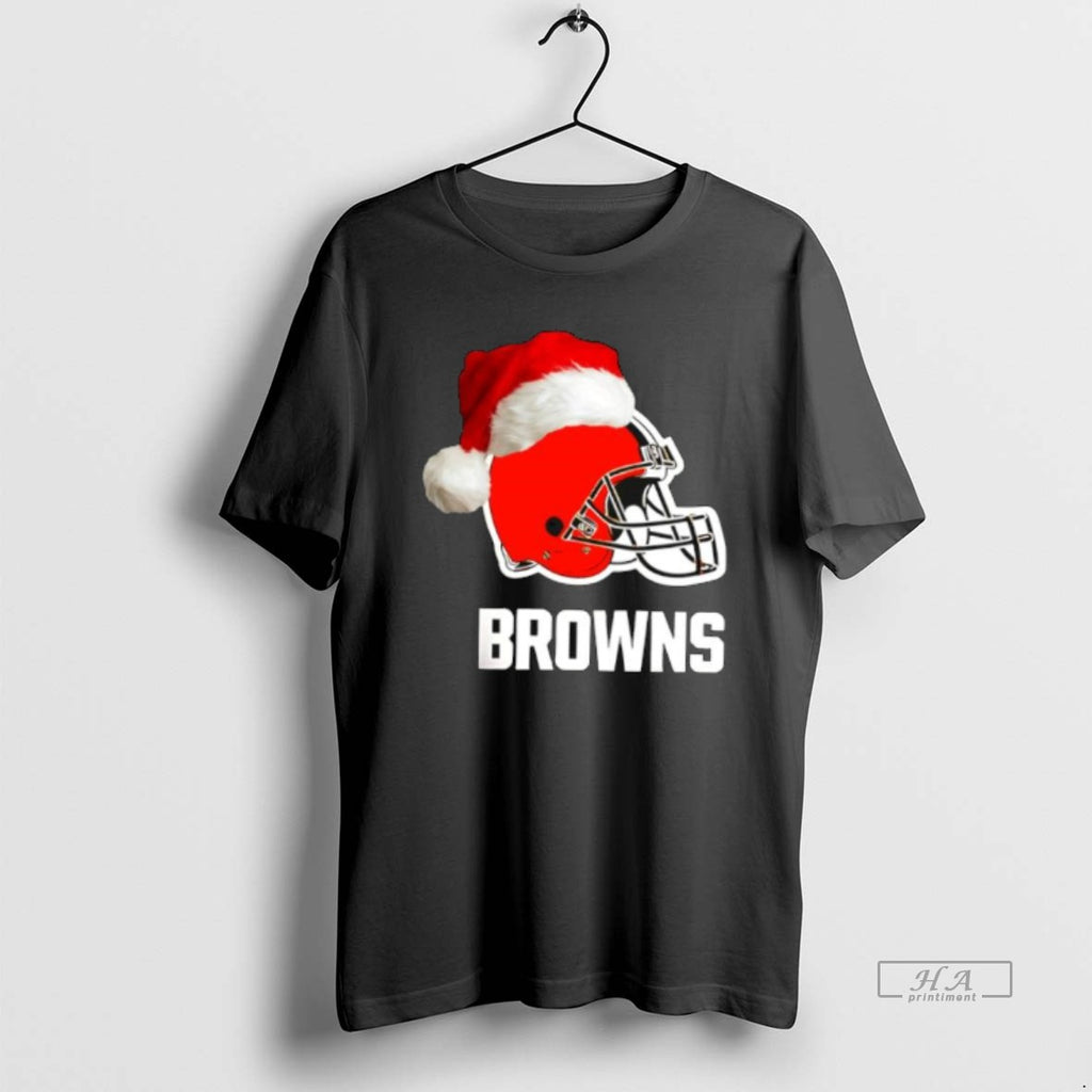 Official Cleveland Browns 2025 Santa Hat Logo Football Christmas
