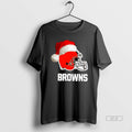 Official Cleveland Browns 2025 Santa Hat Logo Football Christmas