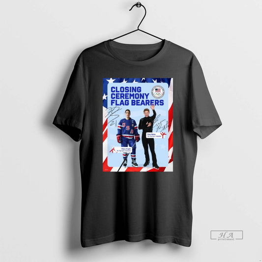Official Closing Ceremony Olimpic Train Flag Bearers Hilary Knight Evan Bates 2026 Winter Olympics T-Shirt, Sweatshirt, Hoodie, Long Sleeve