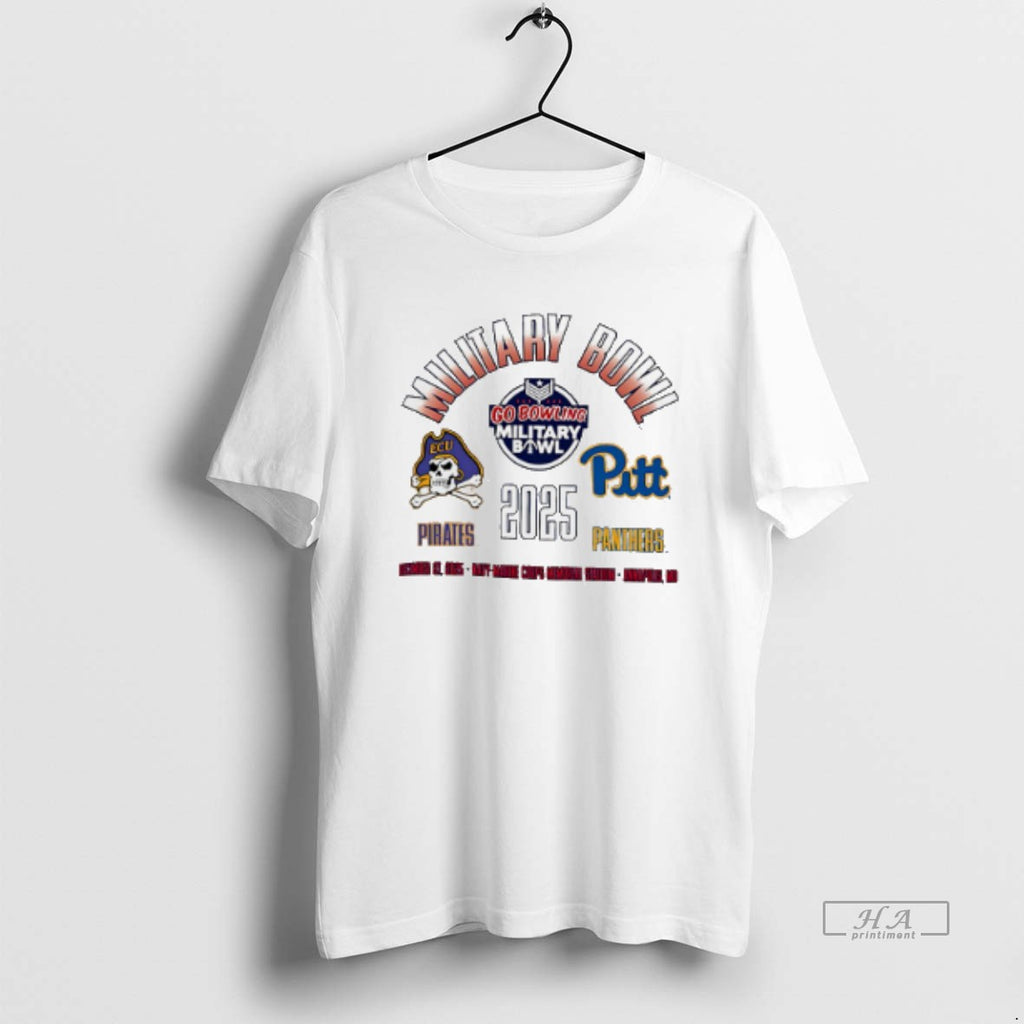 Official East Carolina Pirates Vs Pittsburgh Panthers 2025 Military Bowl Dueling Go Bowling