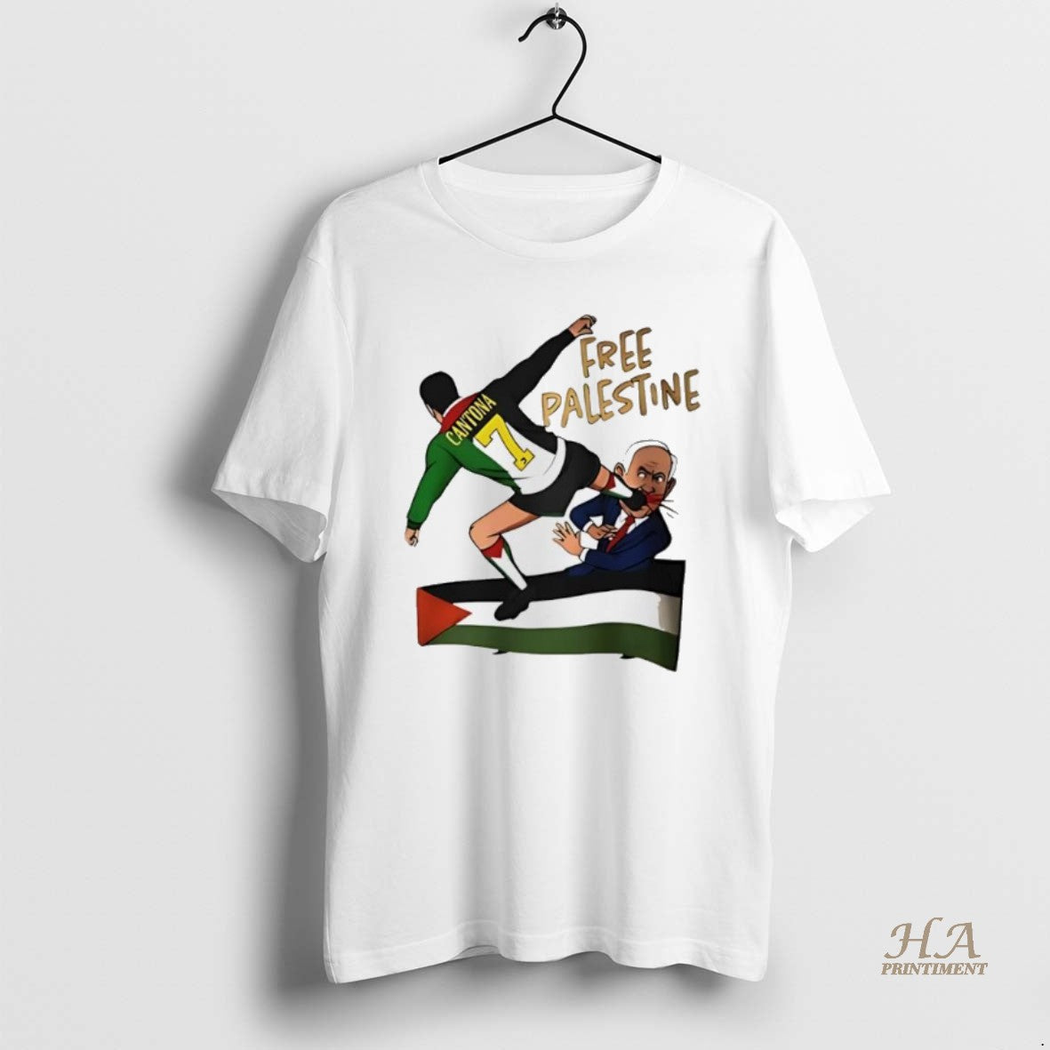 Official Eric Cantona 7 Free Palestine Flag