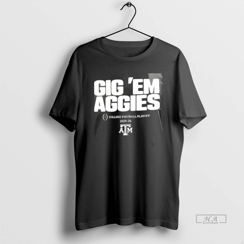 Official F14abmac Texas Am Football Gig Em Aggies 2025 Cfp Team Slogan 2 Sided