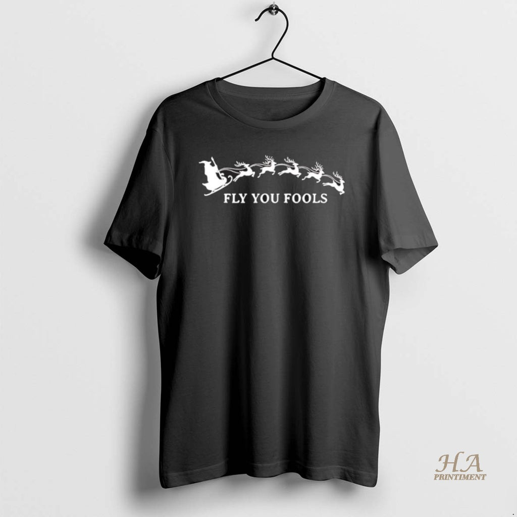 Official Fly You Fools Funny Christmas Lotr Black