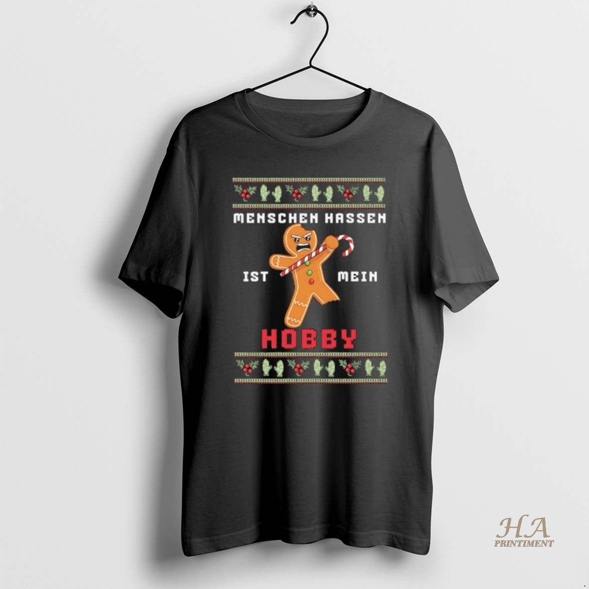 Official Gingerbread Monster Menschen Hassen Ist Mein Hobby Christmas Ugly Sweat