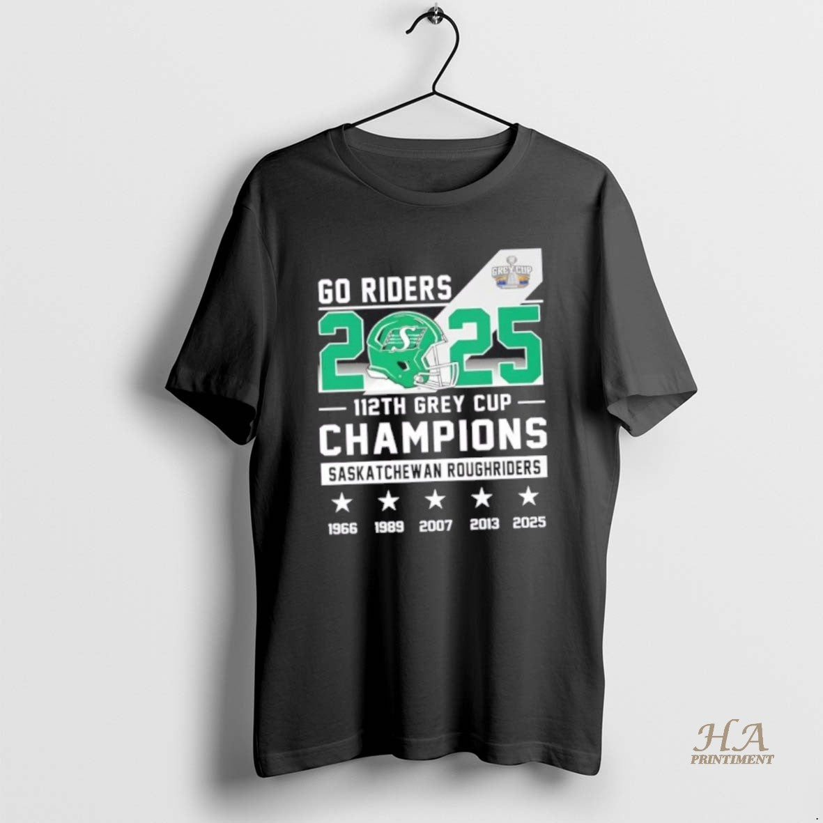 Official Go Riders 112th Grey Cup Champions 2025 Saskatchewan Roughriders Football Helmet