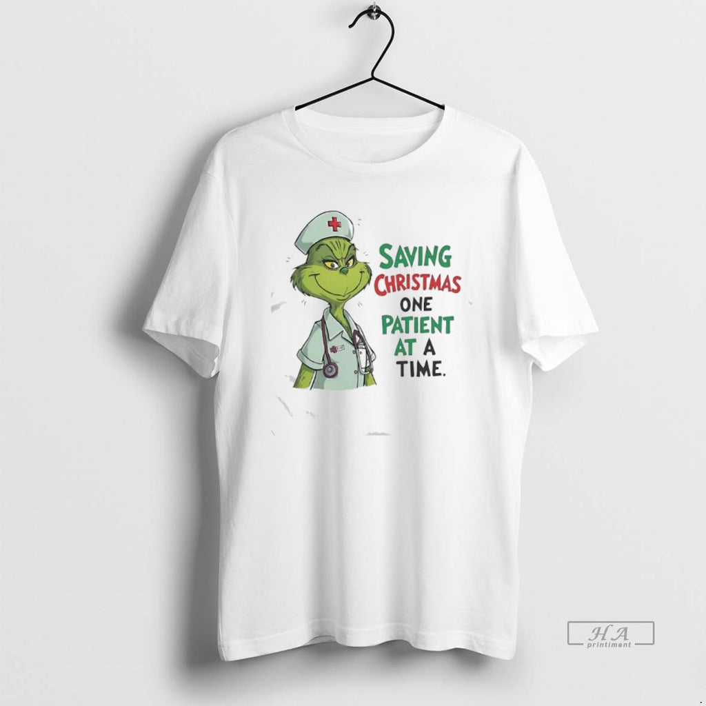 Official Grinch Green Saving Christmas One Patient At A Time Nurse
