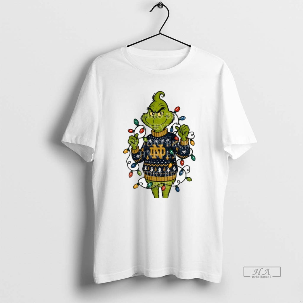 Official Grinch Santa Notre Dame Fighting Irish Football Christmas 2025