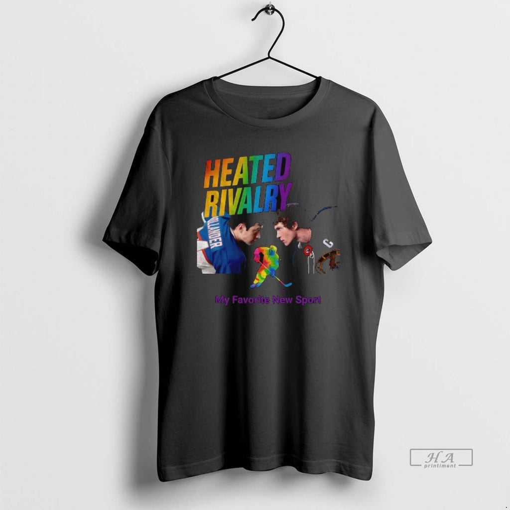 Official Heated Rivalry Gay Hockey Pride Lgbtq Rainbow Hockey Graphic