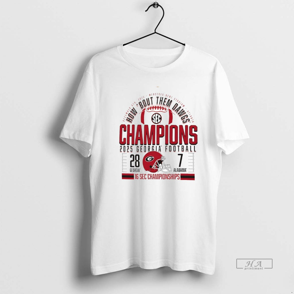 Official How Bout Them Dawgs Georgia Bulldogs 2025 Sec Football Champions Helmet Circle