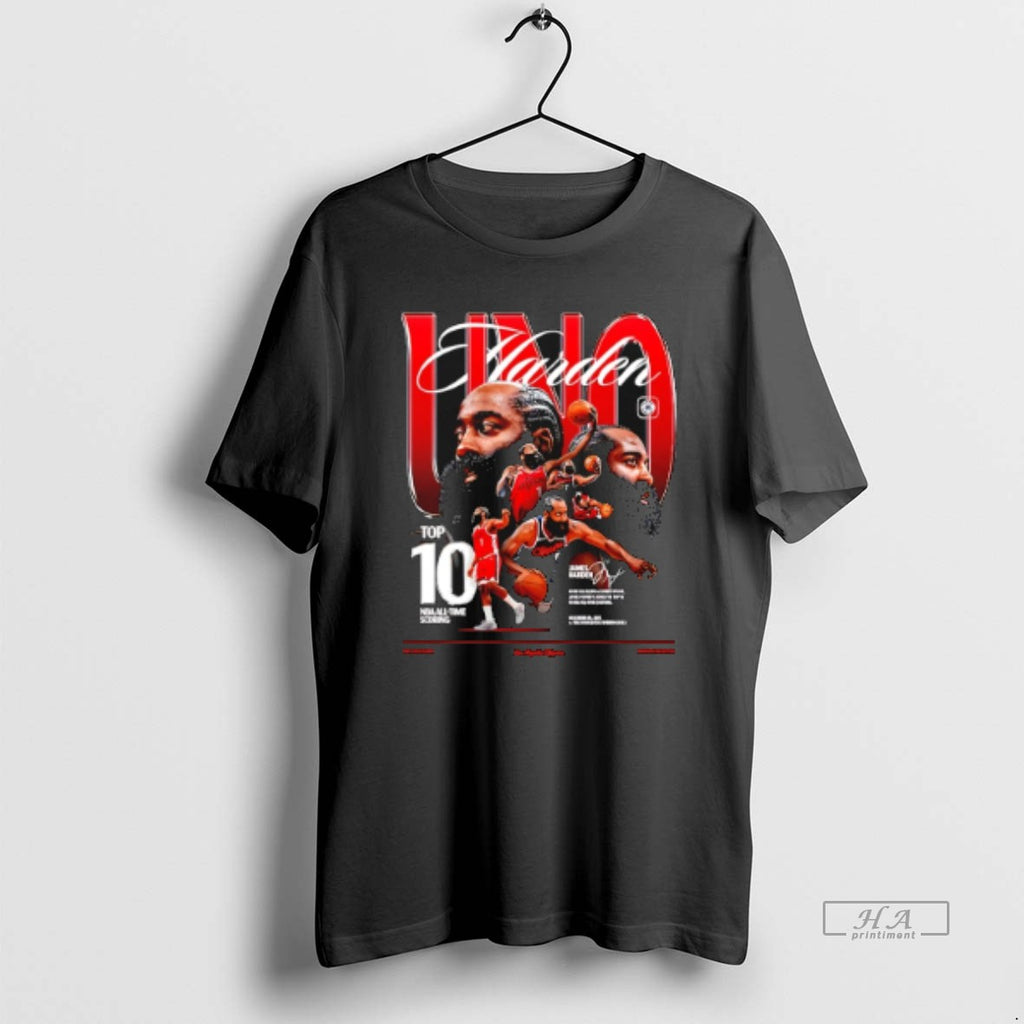 Official James Harden Top 10 Nba All Time Scoring List Graphic