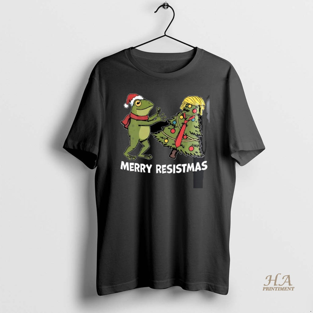 Official Merry Resistmas Frog Fdt Christmas Caricature