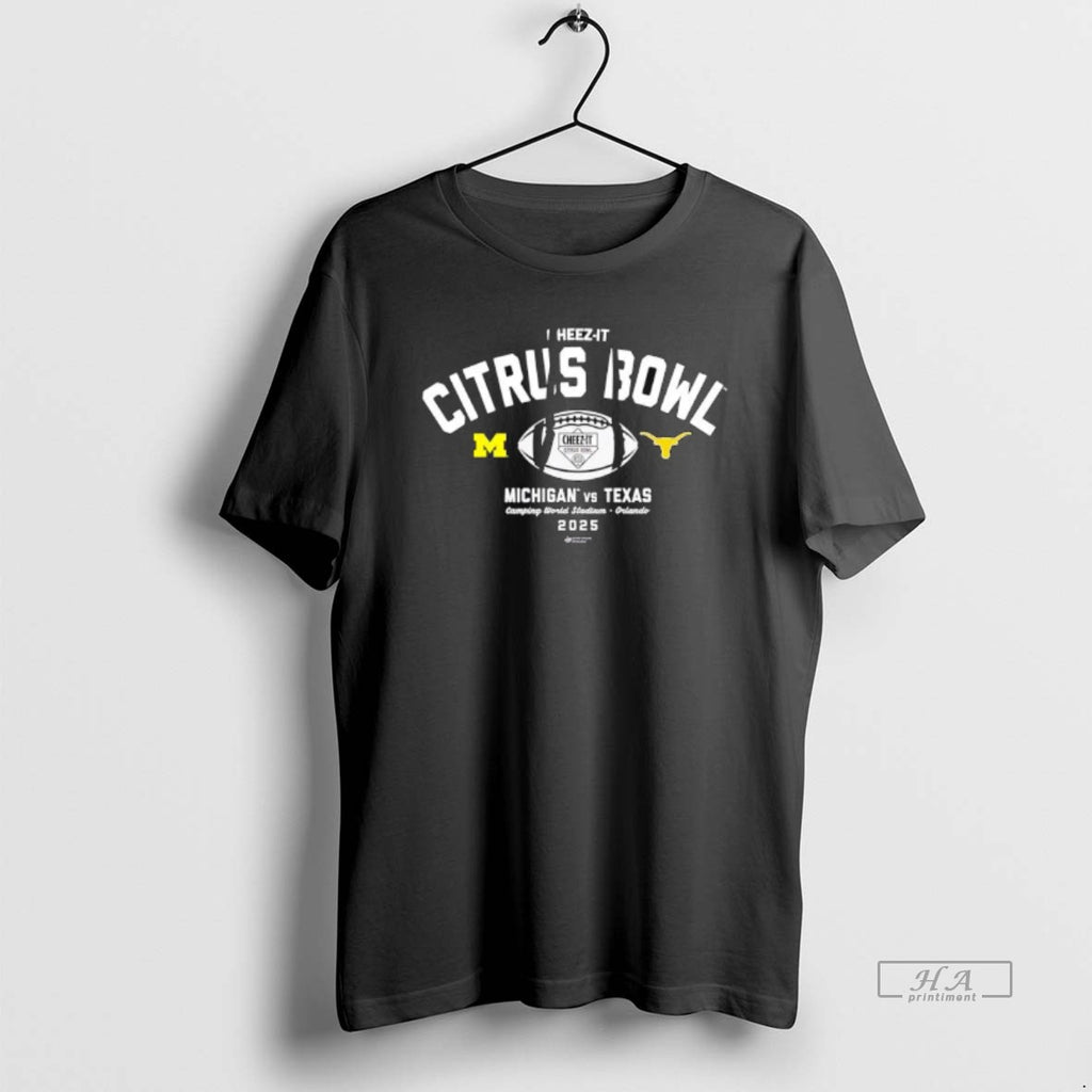 Official Michigan Vs Texas Orlando 2025 Cheez It Citrus Bowl Game Camping World Stadium