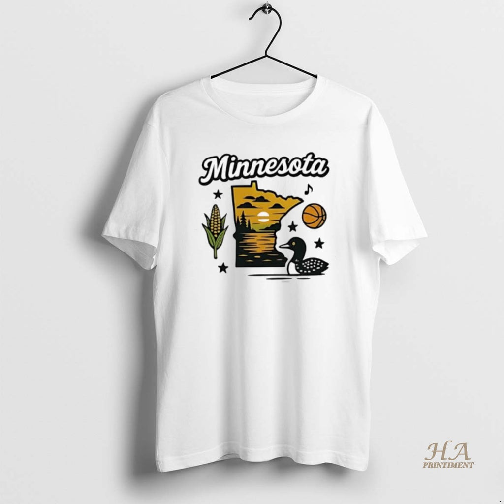 Official Minnesota Map Duck Corn Sunset