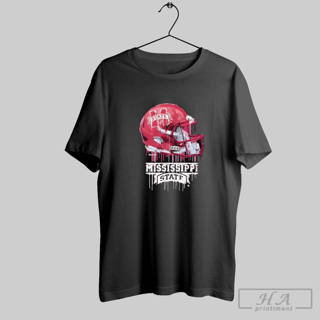 Official Mississippi State Bulldogs Dripping Football Helmet