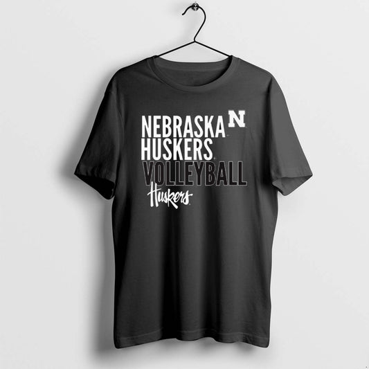 Official Nebraska Cornhuskers Volleyball Text Logo Overlay T-Shirts, Hoodie, Sweatshirt | WearSparks.com