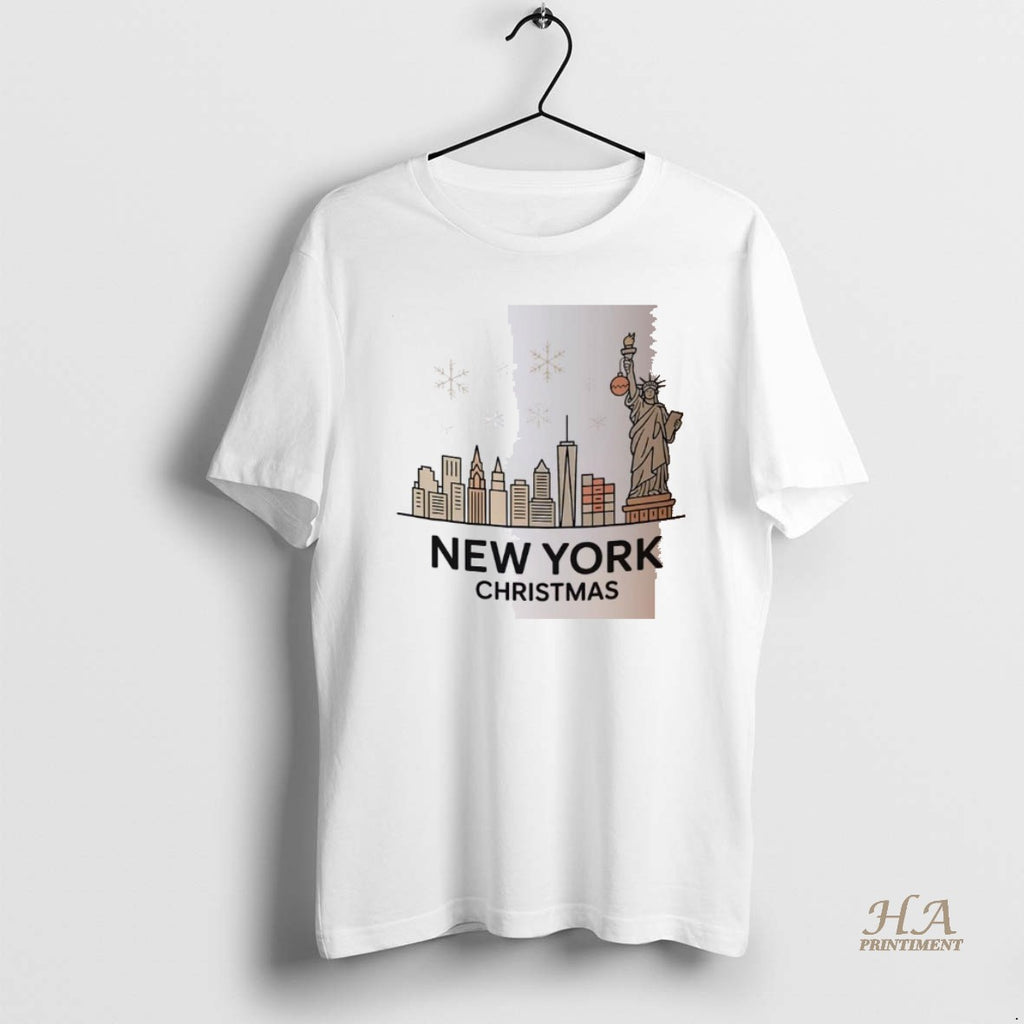 Official New York City Statue Of Liberty Skyline Snowflakes Christmas