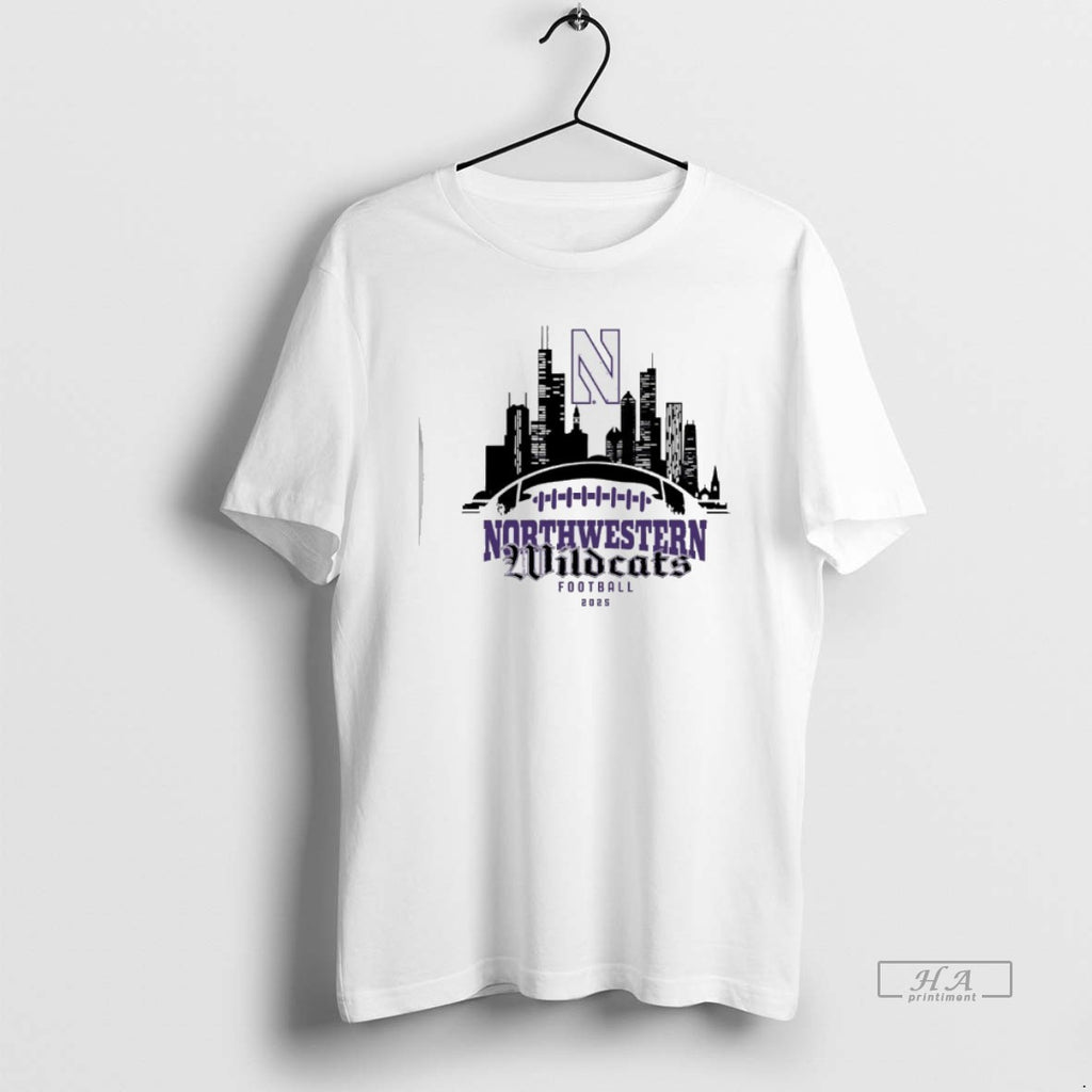 Official Northwestern Football 2025 Season City Skyline