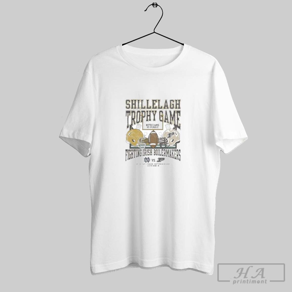 Official Notre Dame Fighting Irish Vs Purdue Boilermakers Football Shillelagh Trophy Game 2025