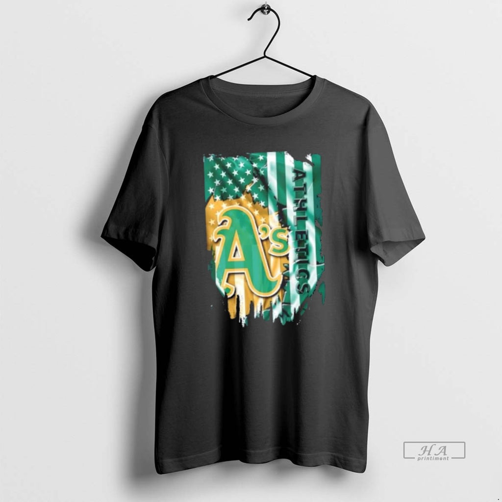 Official Oakland Athletics Baseball X American Flag