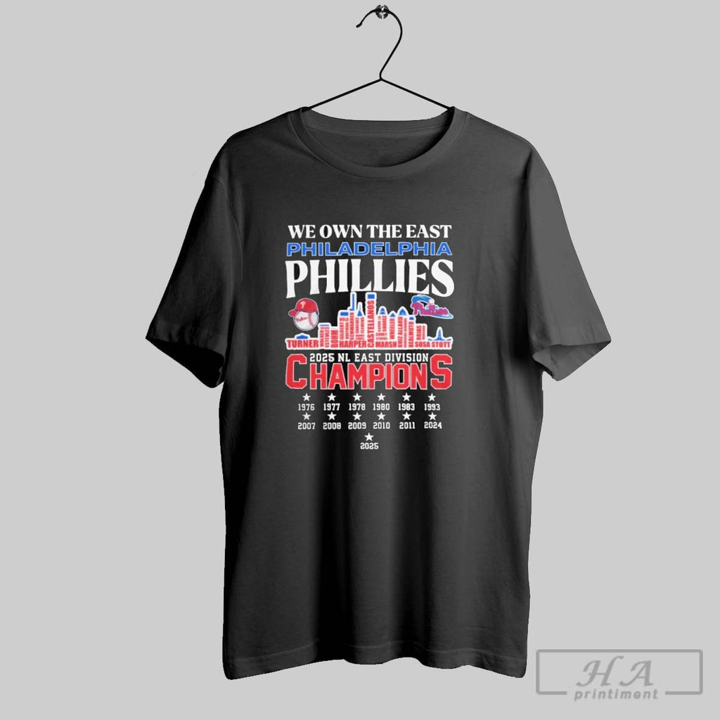 Official Official We Own The East Philadelphia Phillies 2025 Nl East Division Champions Skyline City