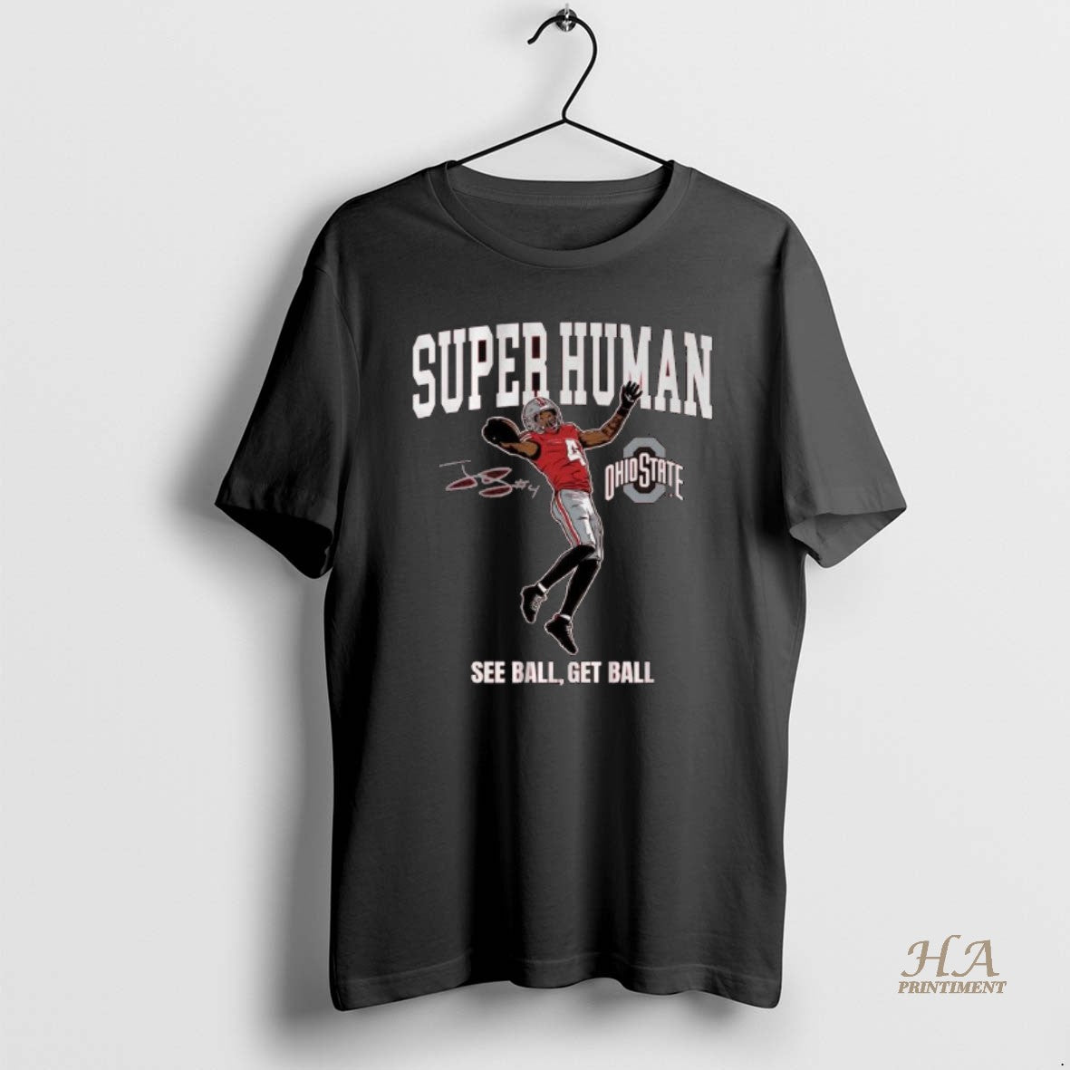 Official Ohio State Football Jeremiah Smith Superhuman Signature Long Sleve
