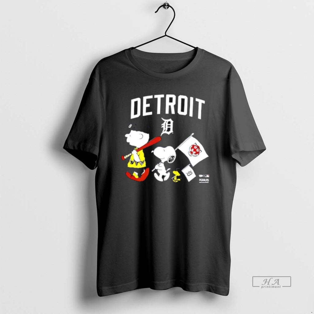 Official Peanuts Chracters Flag With Detroit Tigers