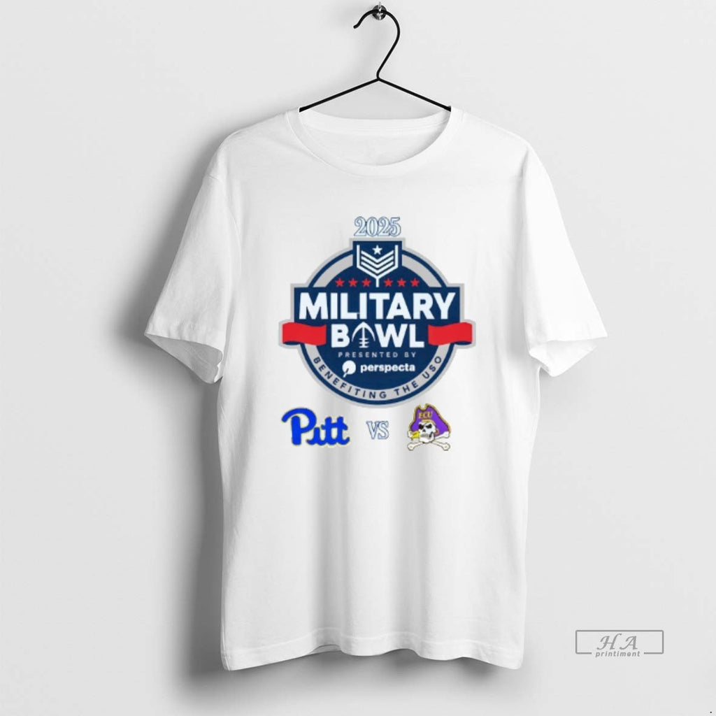 Official Pittsburgh Panthers Vs East Carolina Pirates 2025 Military Bowl Mens White